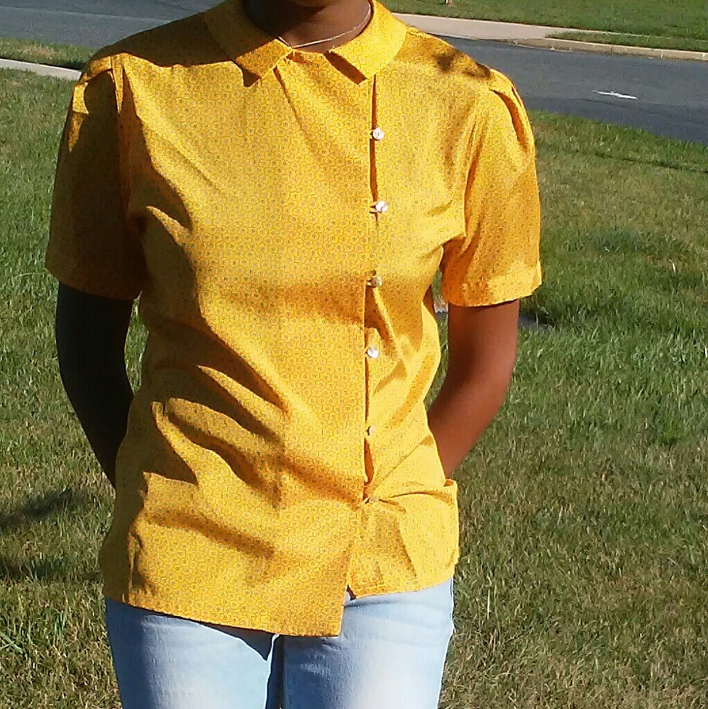 Yellow Floral Button up