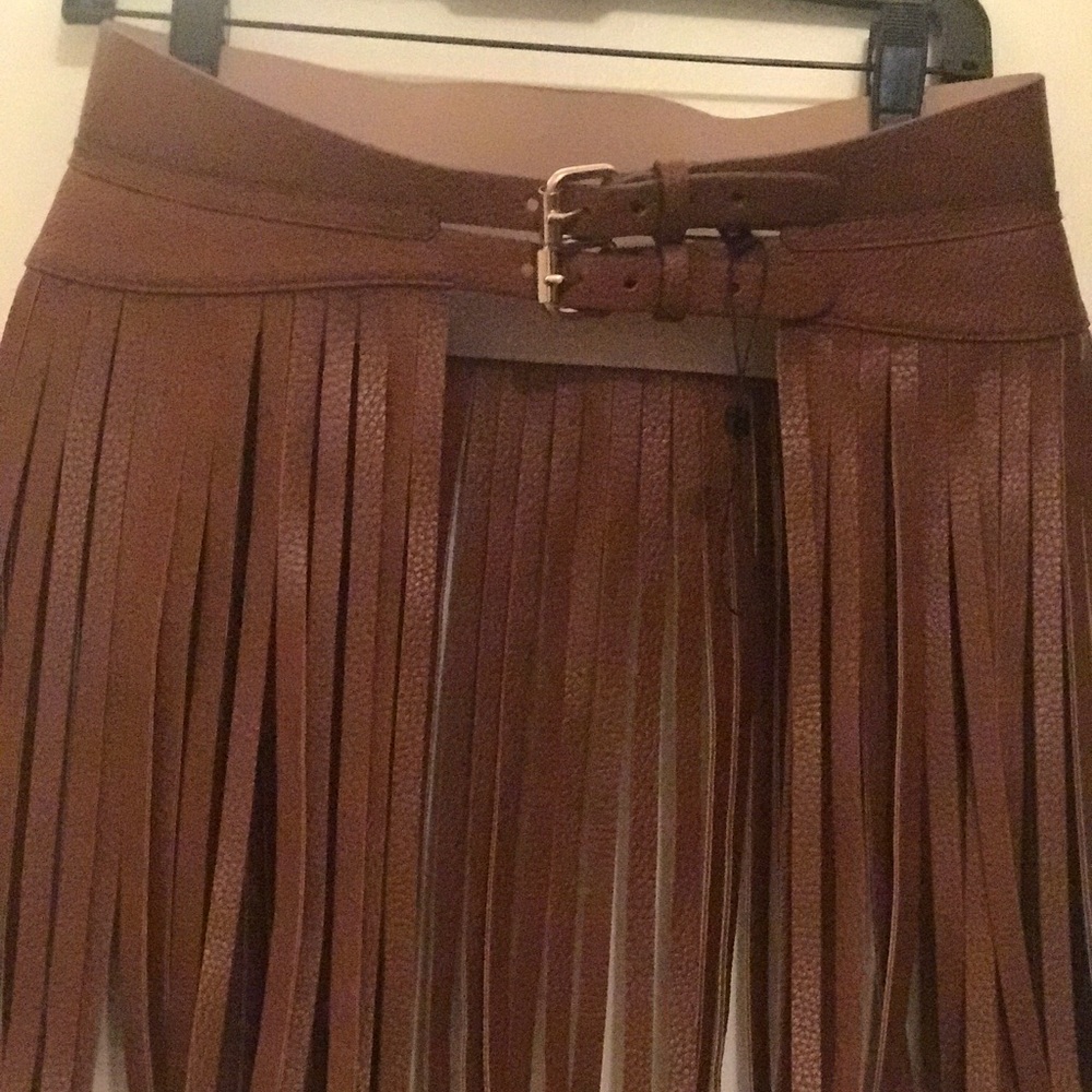BCBG leather fringe belt sold out every where