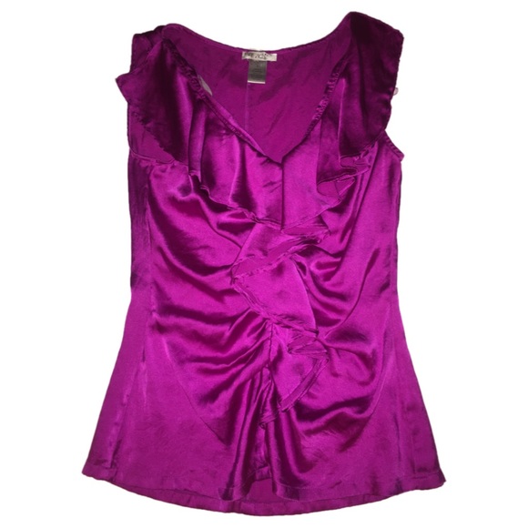 Purple cache ruffle blouse - Picture 2 of 4