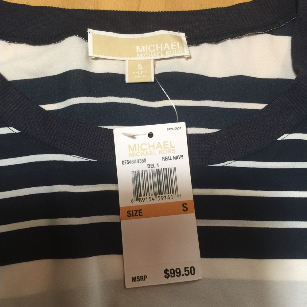 MK Navy and Cream stripped Blouse