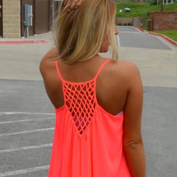 ☀️Coral Chiffon Coverup - Picture 2 of 4