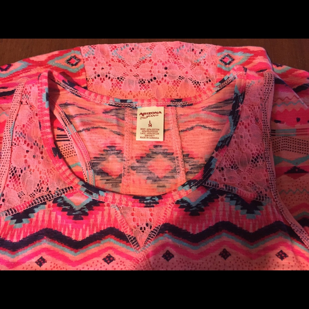 NWT girls size 14 lace Aztec tank