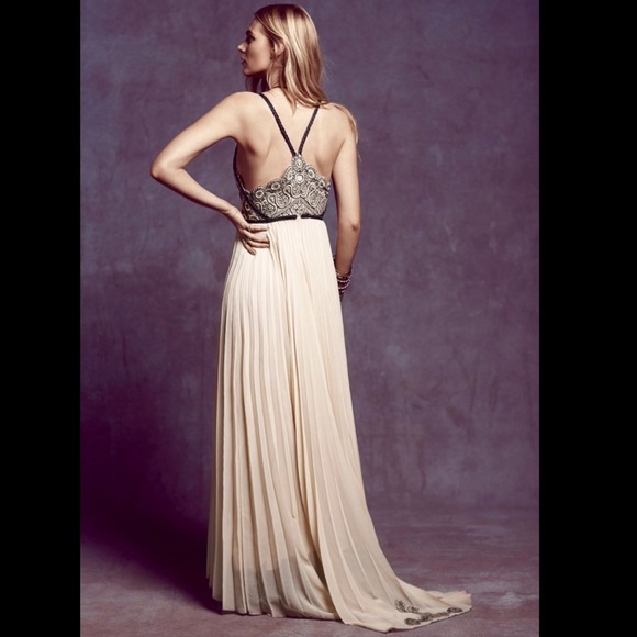 Free People ivory black Embroidered Dress Gown 2 - Picture 2 of 6