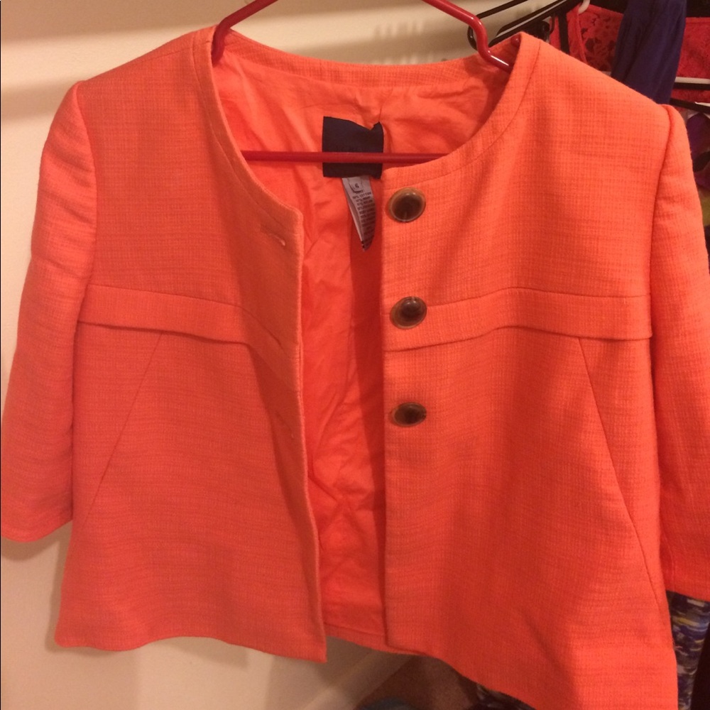 J. Crew pink blazer with 3/4 sleeves
