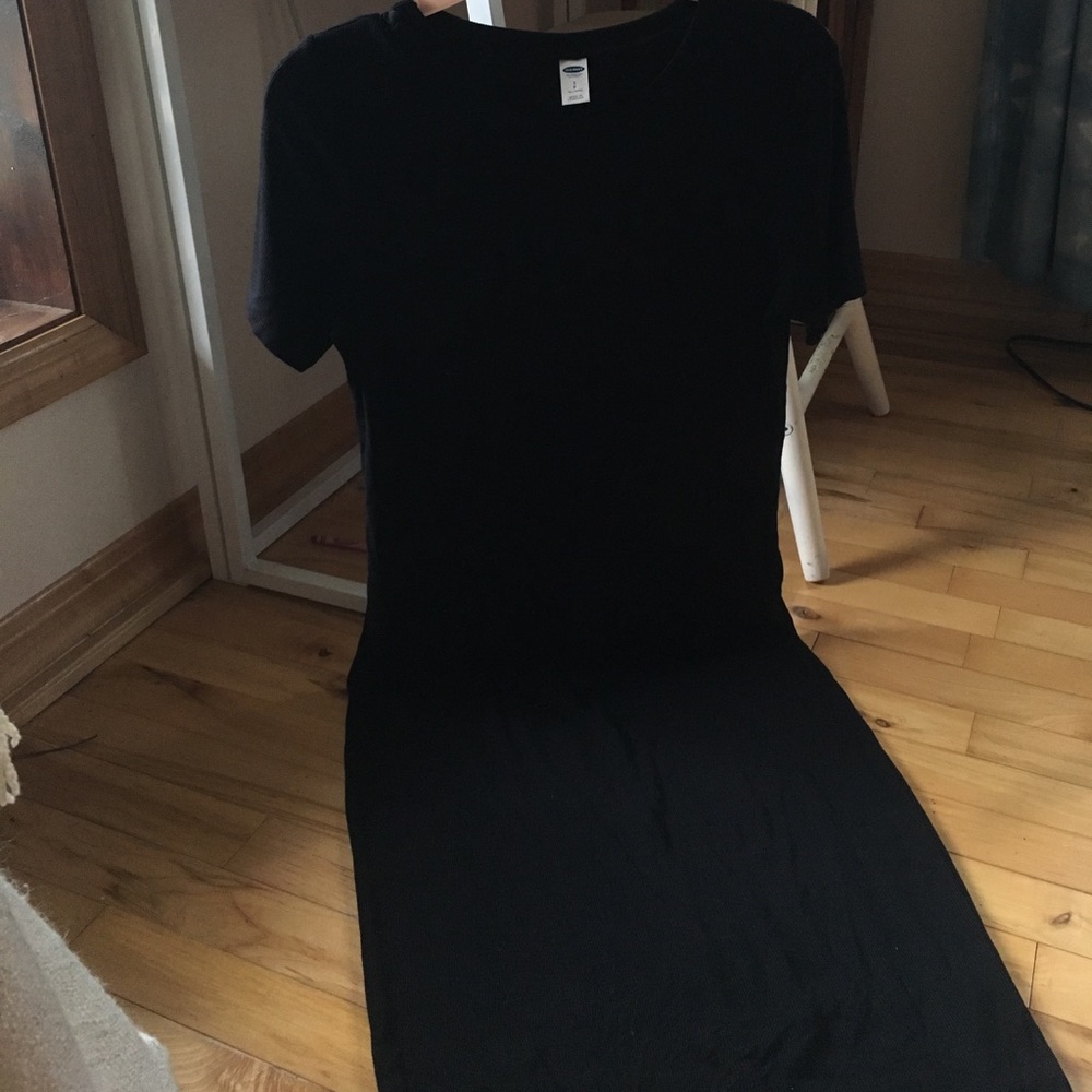 Black Ribbed Midi Dress