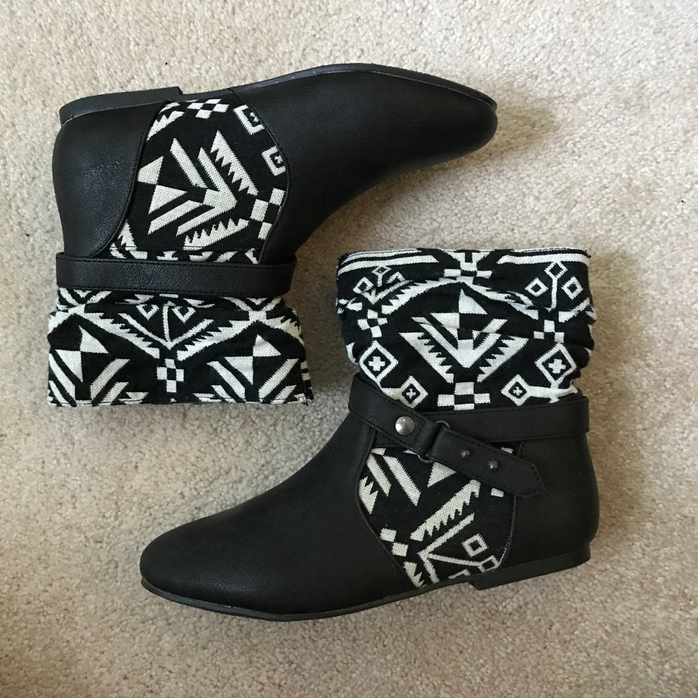 tribal patterned booties