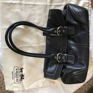 Black Coach Shoulder Bag with sister