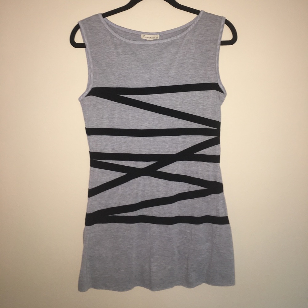 Grey and black striped shirt