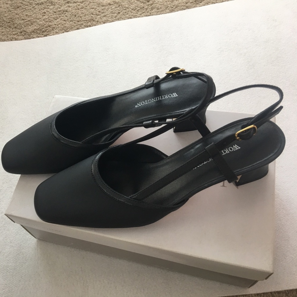 Navy sling back shoe