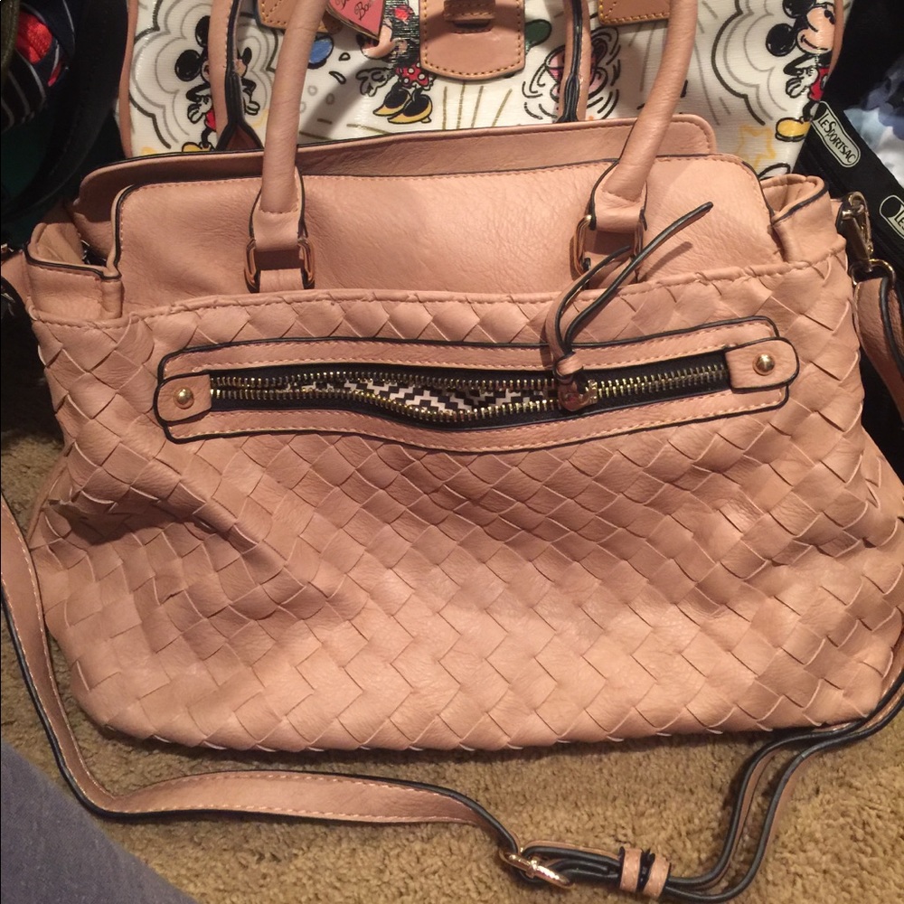 Blush pink tote and crossbody