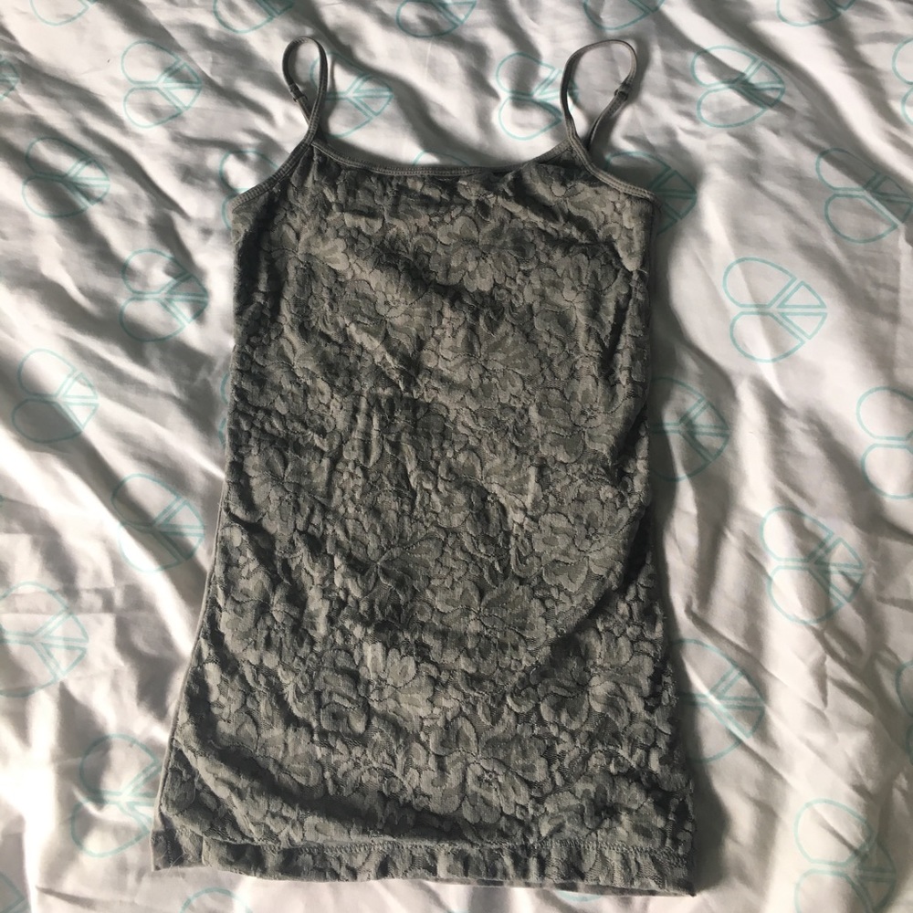 Grey lace cami