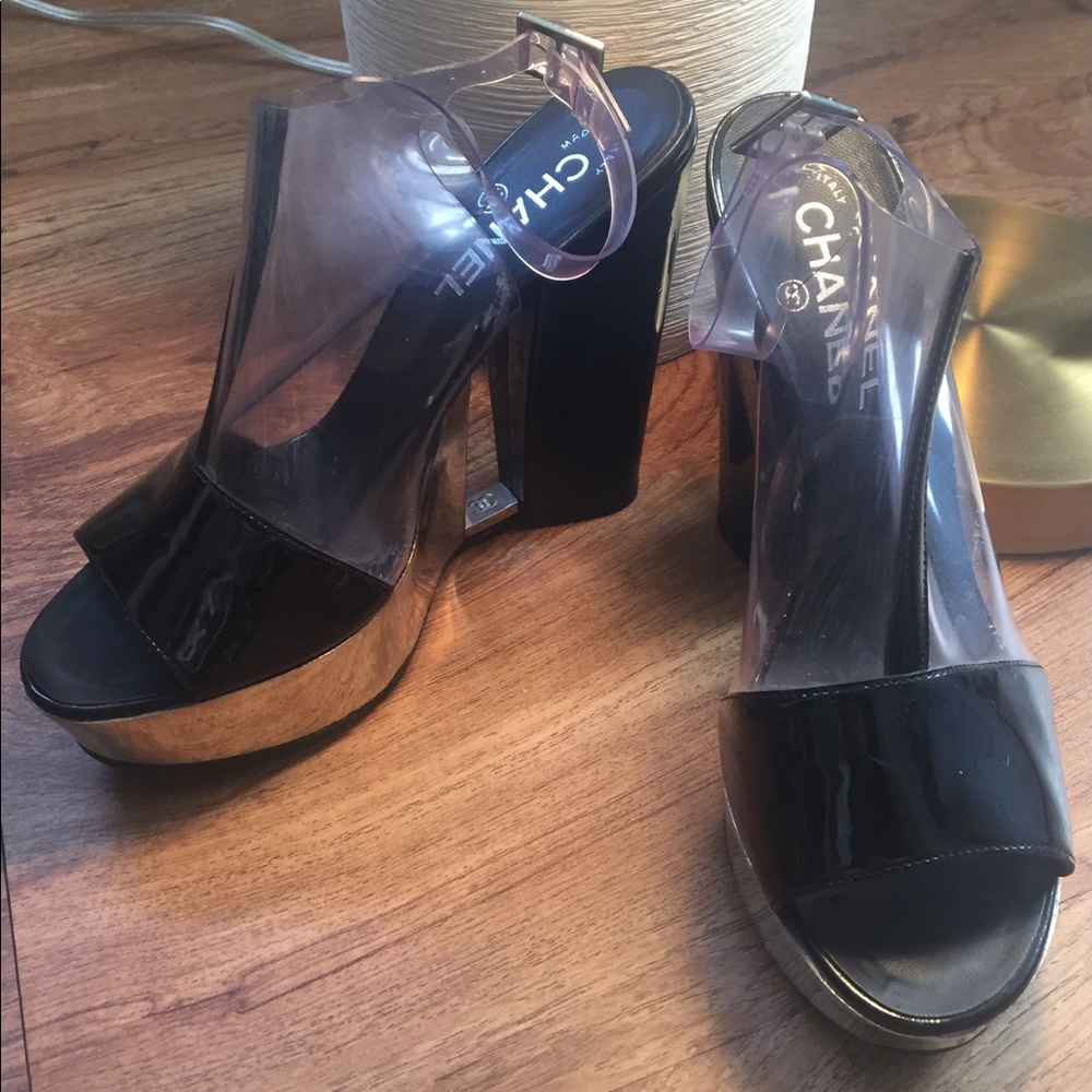 Amazing Chanel Platform Clear and Patent Shoes!!