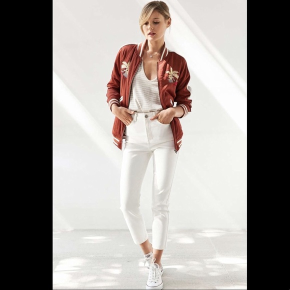 Urban Outfitters Satin Embroidered Bomber Jacket M - Picture 4 of 6