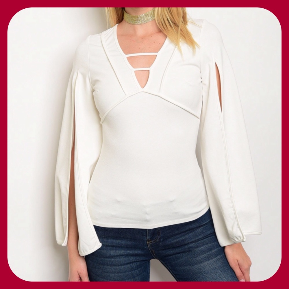 Slit Sleeve Top (MADE USA)