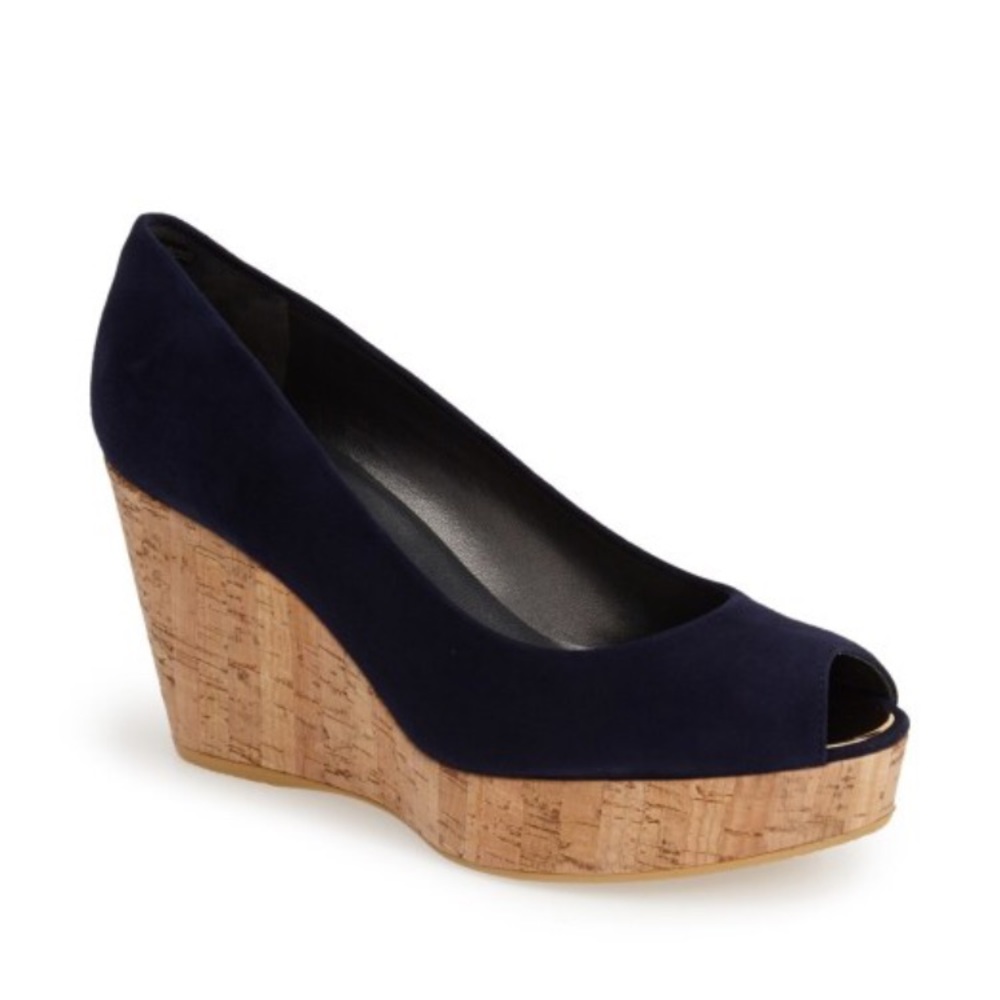 Stuart Weitzman Suede Blue Wedges