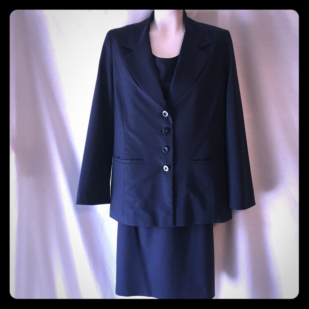 Custom Made Navy ROSE-ANN Suit. Wool Blend.
