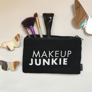 Makeup Junkie Black Canvas Makeup Bag