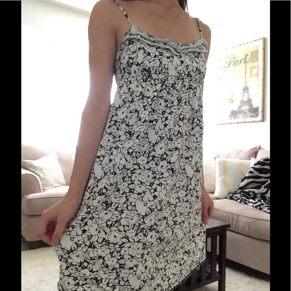 Ann Taylor LOFT Black & White Floral Dress