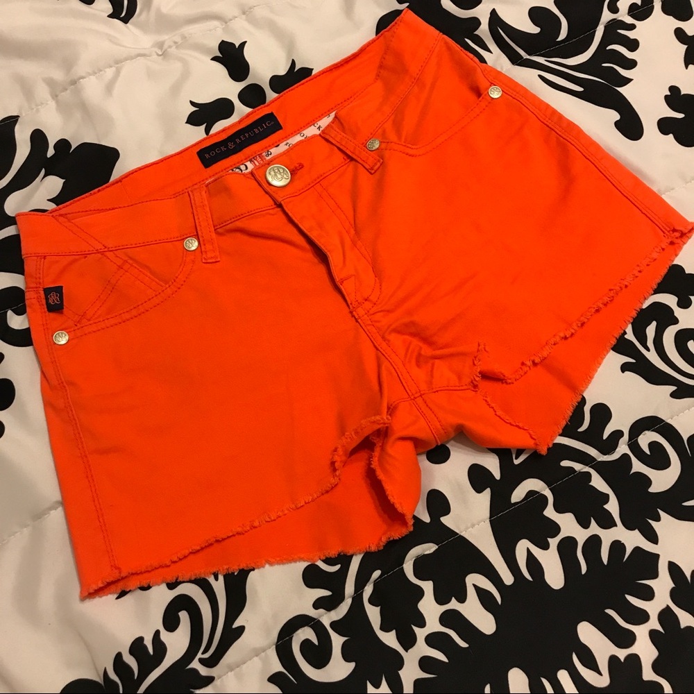 Rock & Republic Orange Shorts NWOT