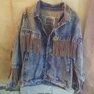 1982 Jou Jou denim fringe jacket