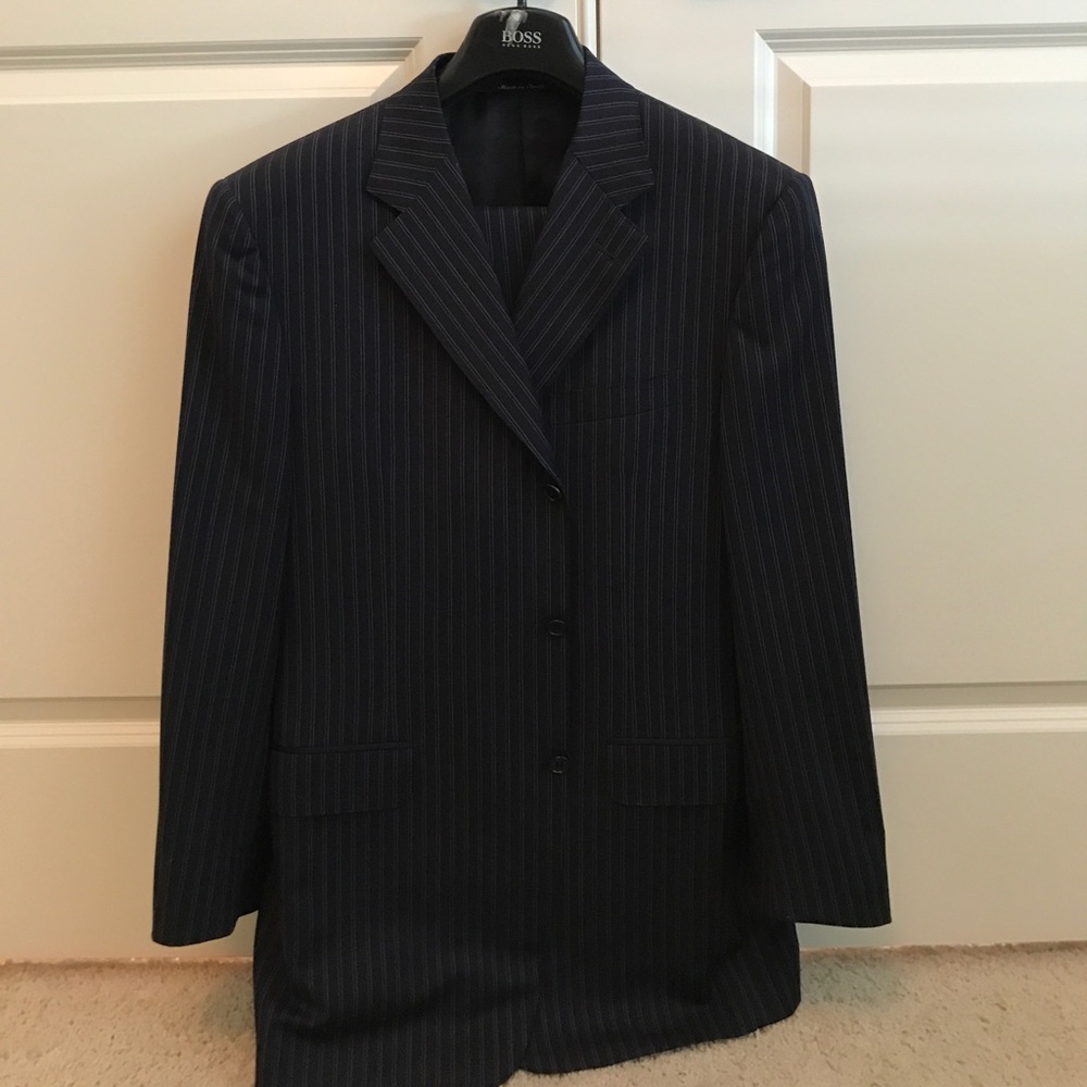 Corneliani navy pin stripe suit