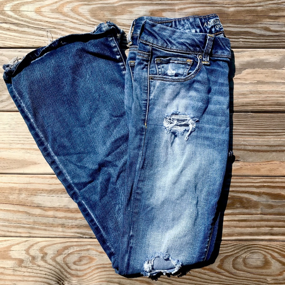 American Eagle Ripped Boho Artist Jeans