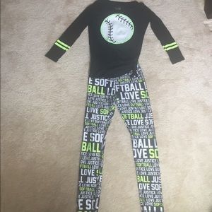 Softball jersey shirt and leggings