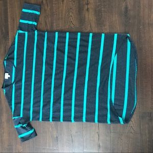 Irma - Teal and Heathered dark grey striped