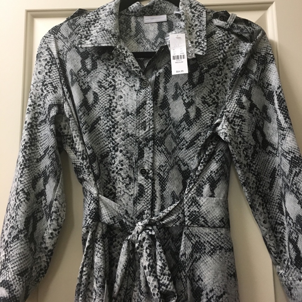 Black and silver snakeskin dress
