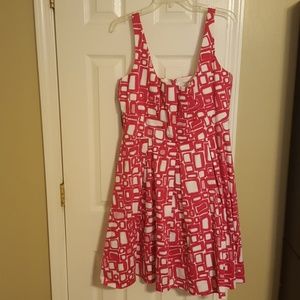 Pink and white geometric dress Calvin Klein