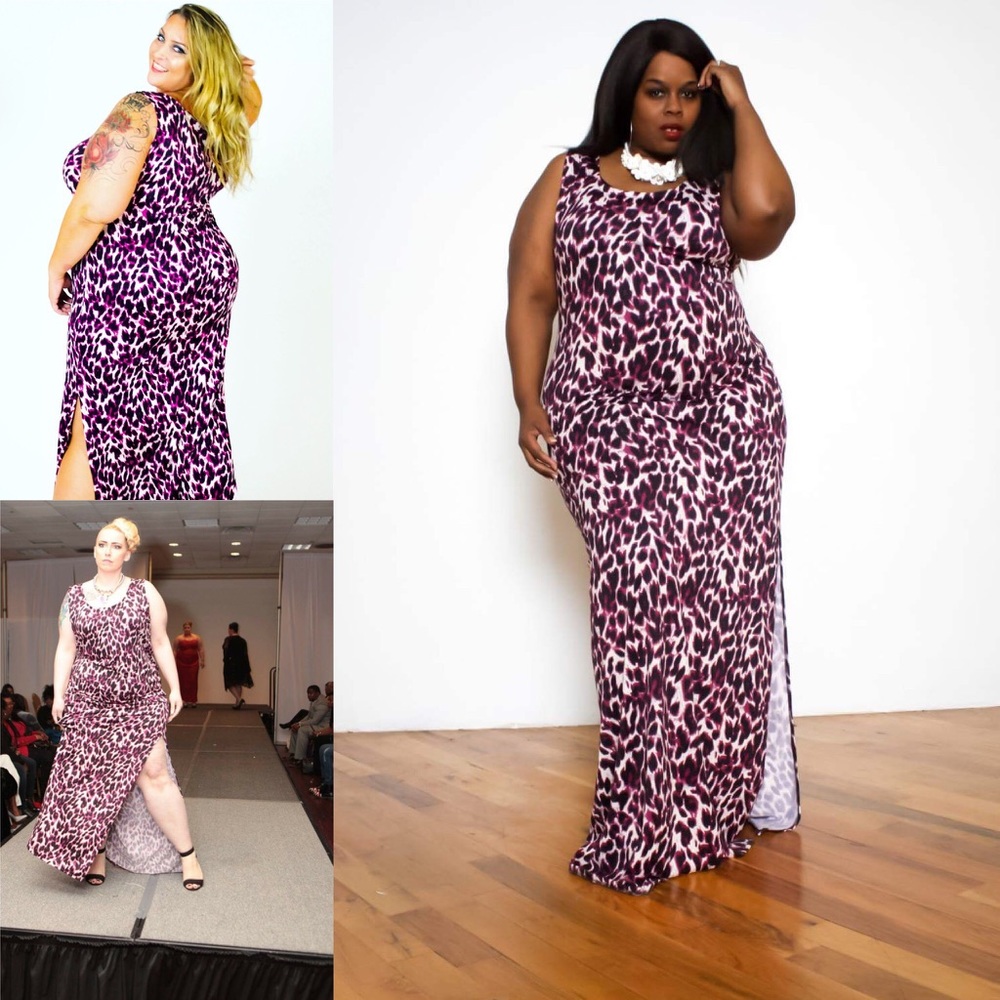 Purple ARTTwear leopard print dress maxi - Picture 1 of 3
