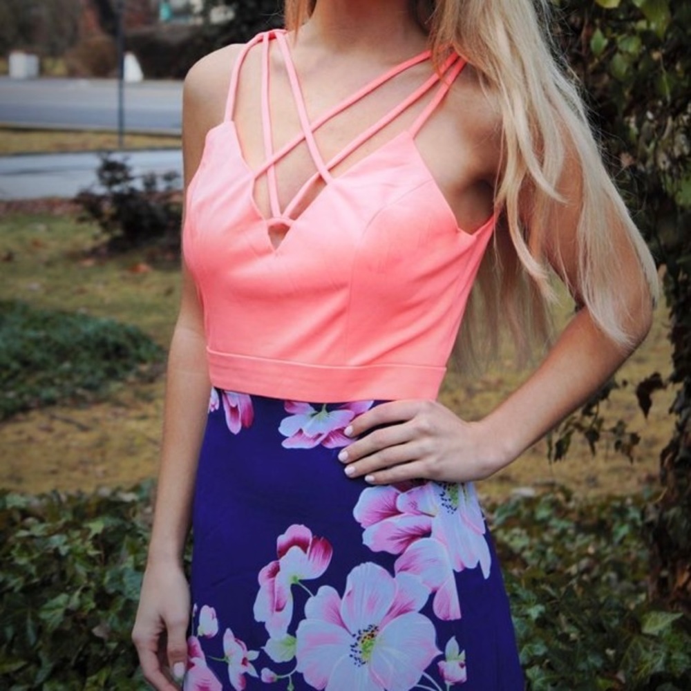 Strappy floral dress