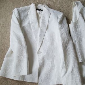White three-piece suit