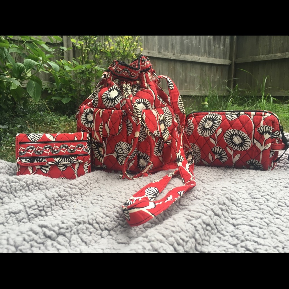 Vera Bradley Red Satchel, Make up bag, Wallet