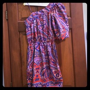 Fun print one shoulder dress