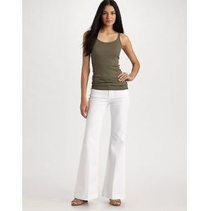 7 for all Mankind  White Ginger Jeans Wide Leg