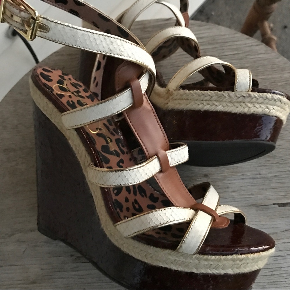 Jessica Simpson wedges size 10.  Worn once!