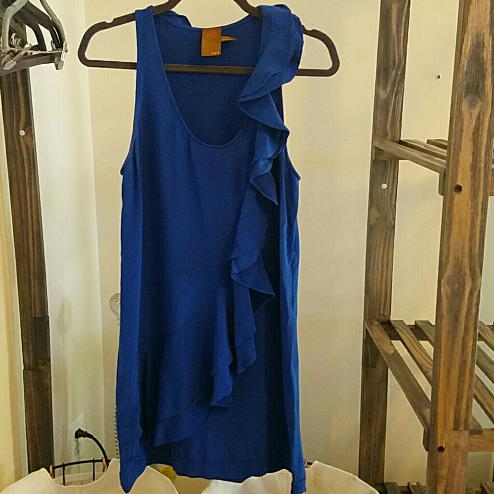 Royal blue silk racerback dress