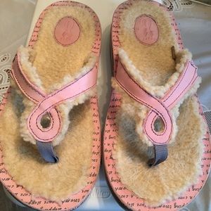 Breast cancer awareness flip flops