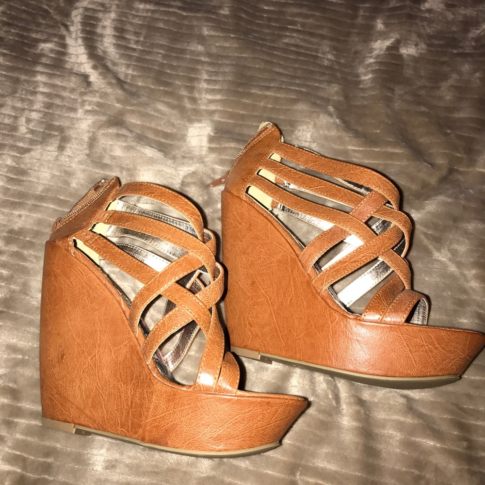 MADDEN GIRL "Cityline" Cognac Wedge Sandals
