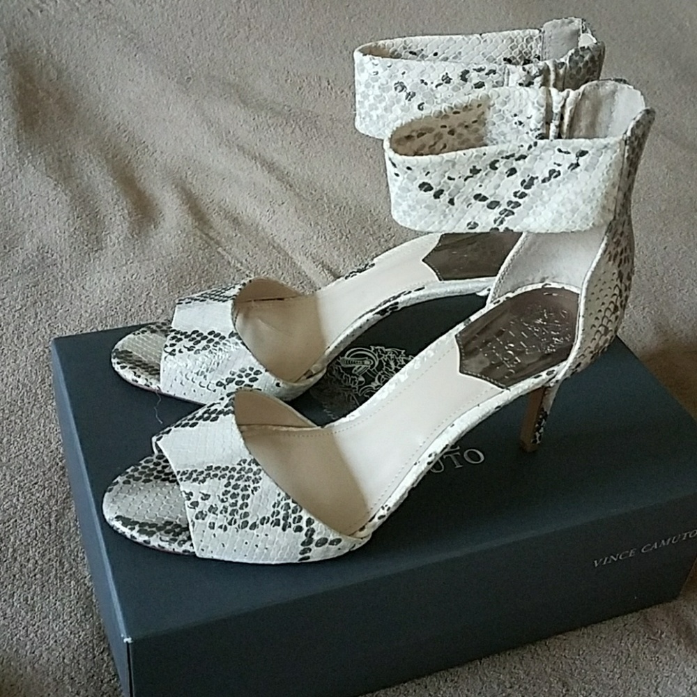 Vince Camuto snake print leather sandals