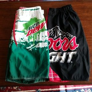 2 Novelty Board Short 34 Coors Light Mountain Dew
