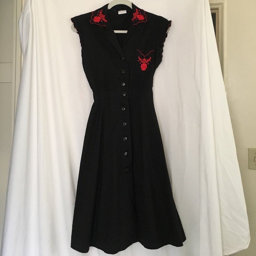 VINTAGE 1970's Western Midi Dress