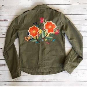 Lucky Brand embroidered military utility jacket