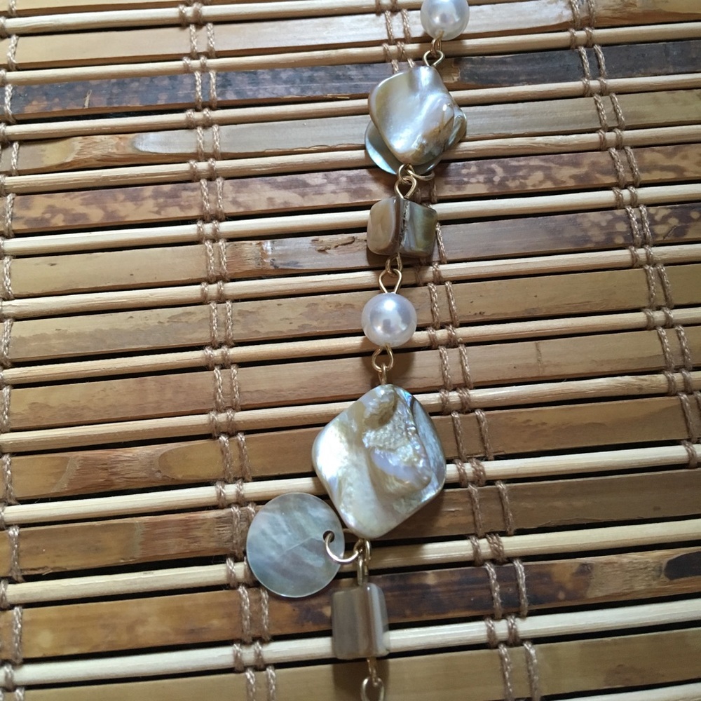 Unique Mother of Pearl Shell Necklace Long - Picture 4 of 6
