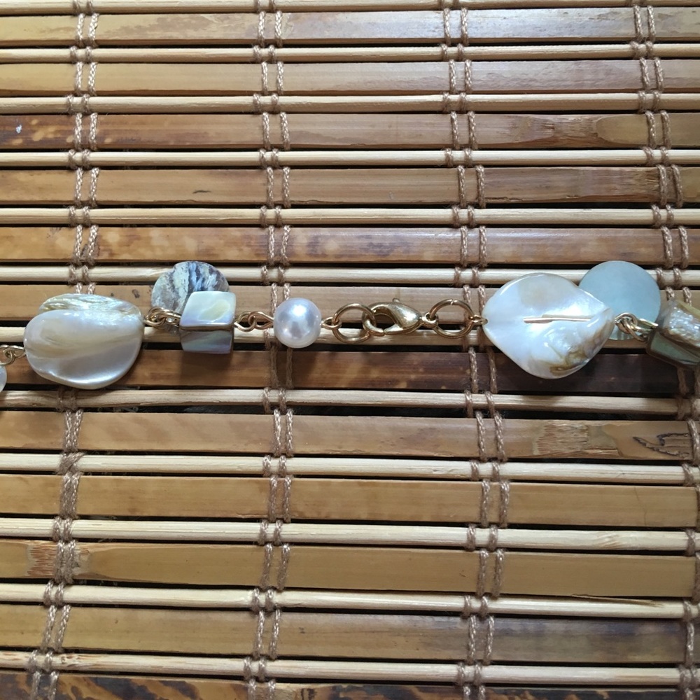 Unique Mother of Pearl Shell Necklace Long - Picture 5 of 6