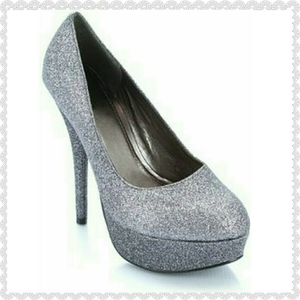 Glitter platform stalleto high heels
