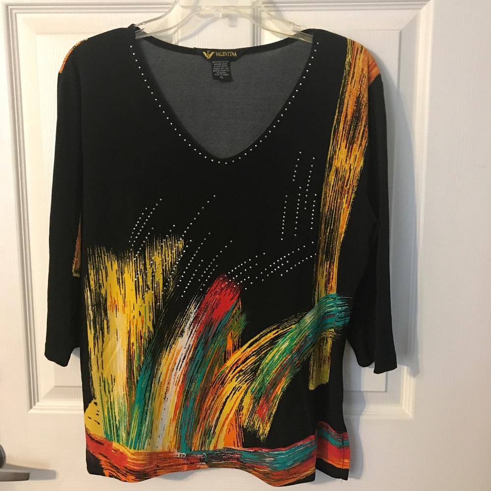 Xl (12-14) Valentina blouse with small bling EUC