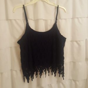 Rue21 Navy Crochet Crop Top