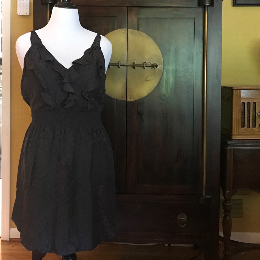 Rebecca Taylor black silk sleeveless dress, sz 12